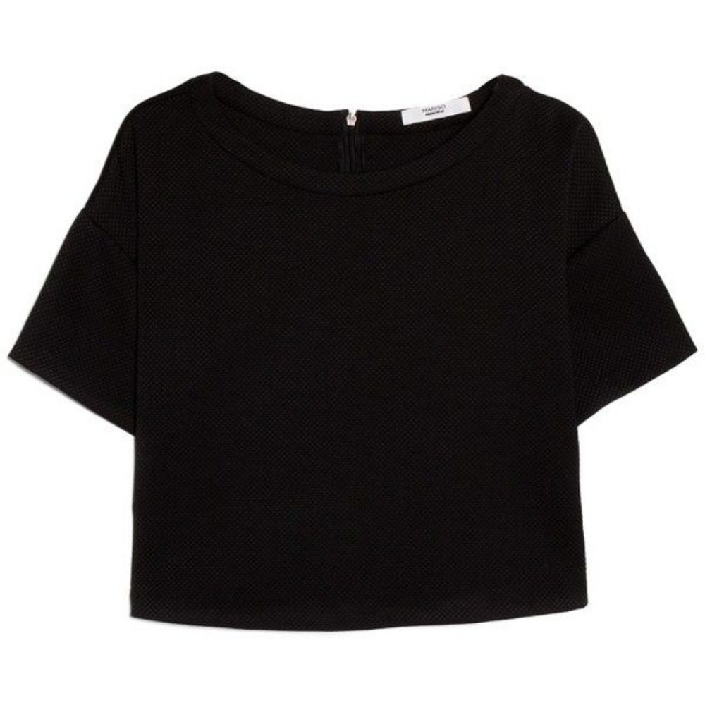 Mango Textured Boxy Crop Top